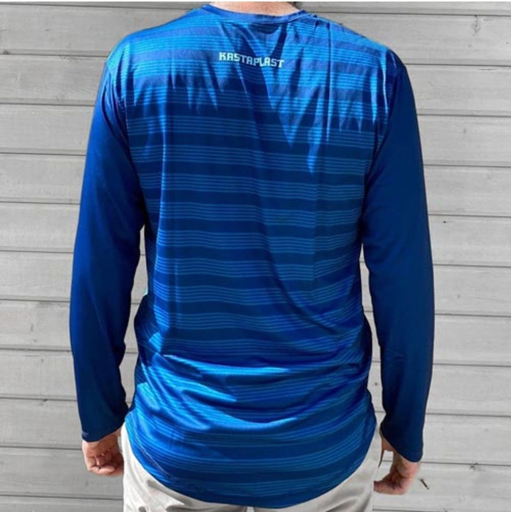 Kastaplast Function Men's Performance Long Sleeve blue disc golf disc back view